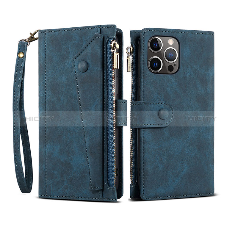 Coque Portefeuille Livre Cuir Etui Clapet L20 pour Apple iPhone 14 Pro Bleu Plus