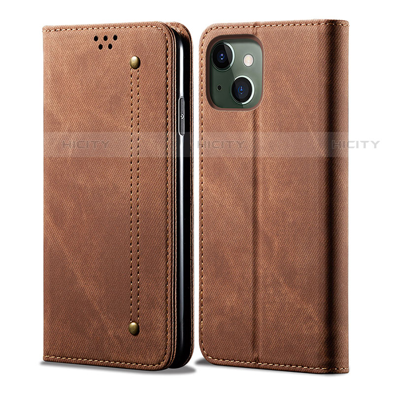 Coque Portefeuille Livre Cuir Etui Clapet L21 pour Apple iPhone 13 Marron Plus