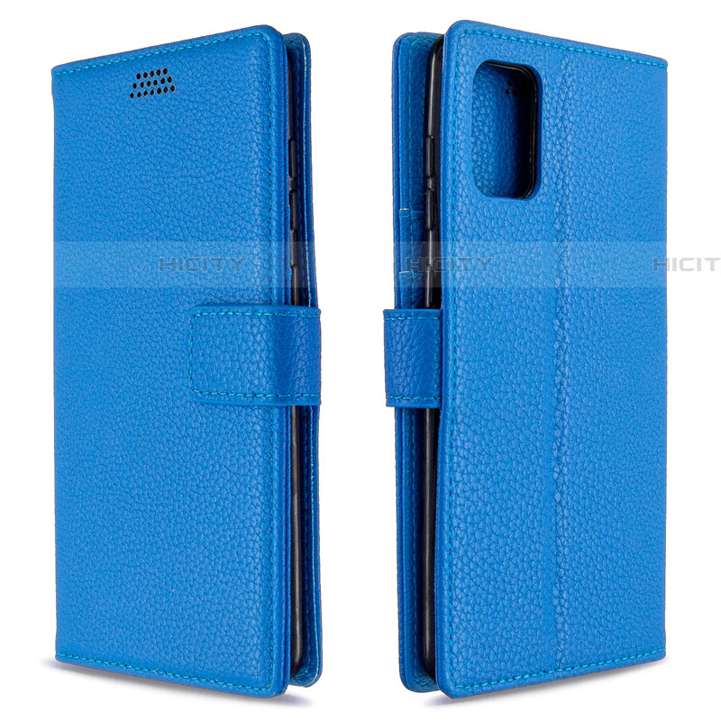 Coque Portefeuille Livre Cuir Etui Clapet L22 pour Samsung Galaxy A71 5G Bleu Plus