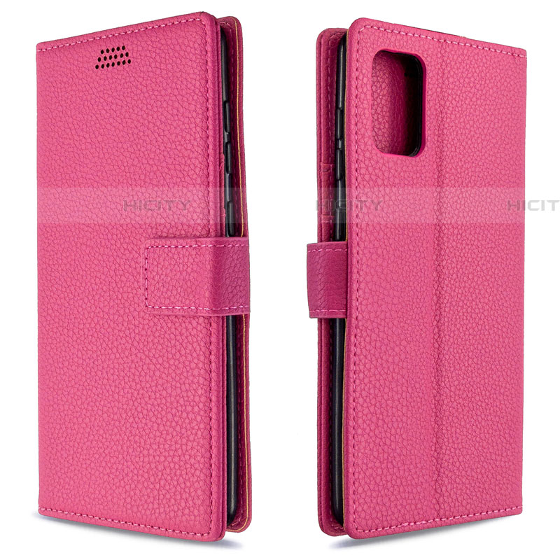 Coque Portefeuille Livre Cuir Etui Clapet L22 pour Samsung Galaxy A71 5G Rose Rouge Plus