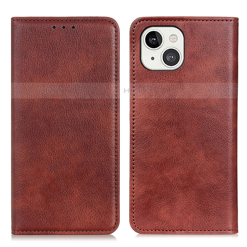 Coque Portefeuille Livre Cuir Etui Clapet L25 pour Apple iPhone 14 Marron Plus