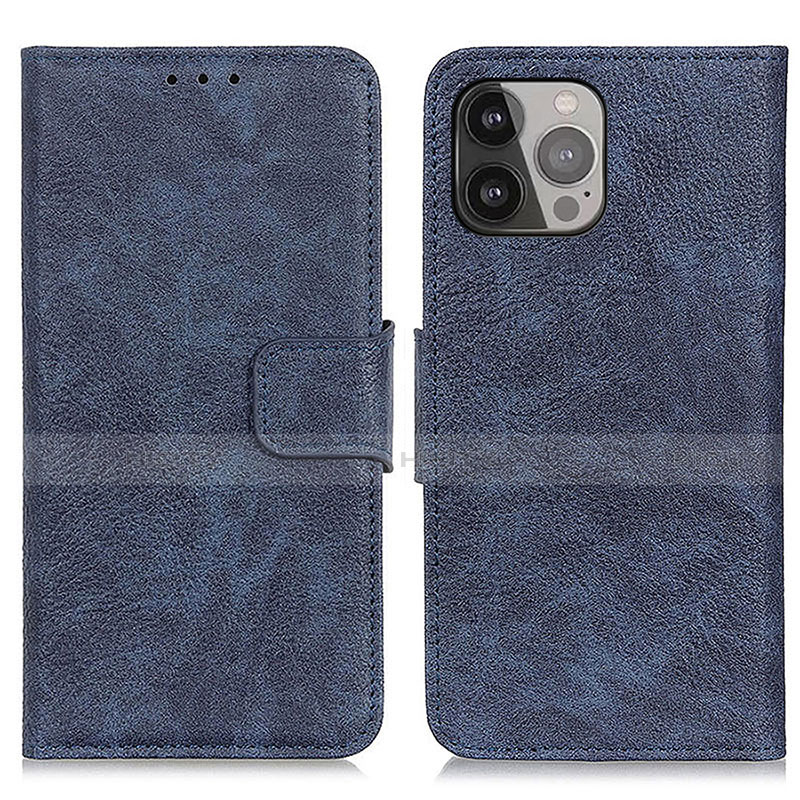 Coque Portefeuille Livre Cuir Etui Clapet L27 pour Apple iPhone 13 Pro Max Bleu Plus