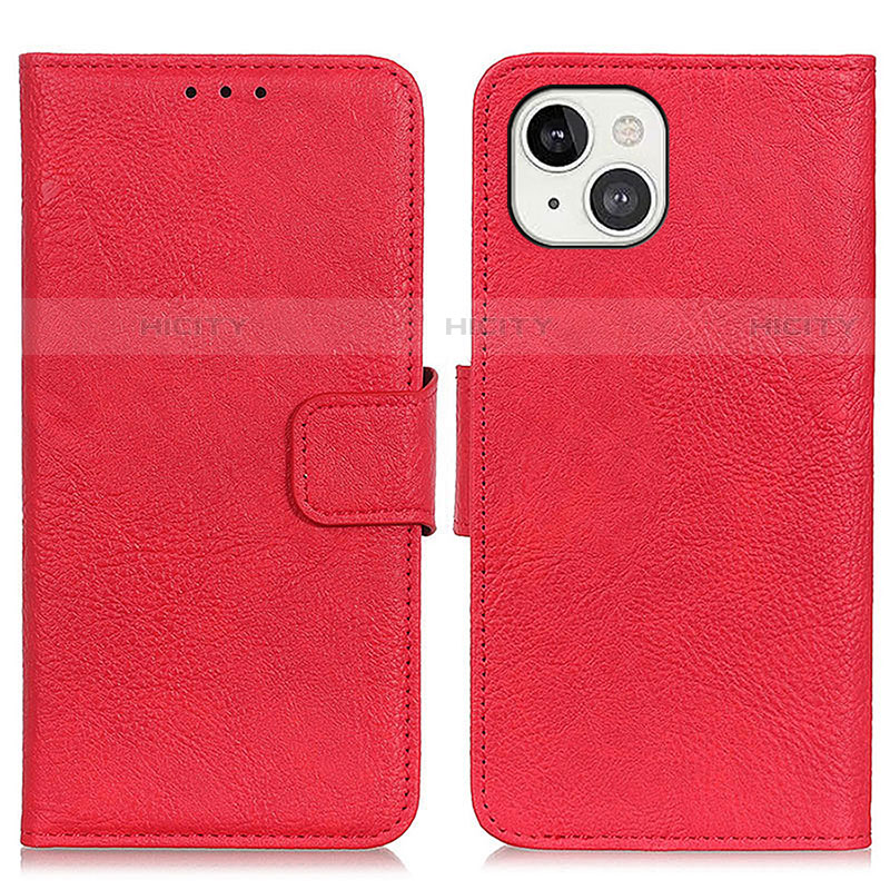 Coque Portefeuille Livre Cuir Etui Clapet L27 pour Apple iPhone 13 Rouge Plus