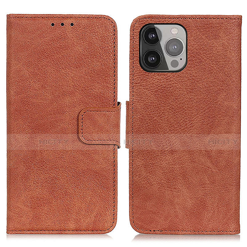 Coque Portefeuille Livre Cuir Etui Clapet L27 pour Apple iPhone 15 Pro Marron Plus