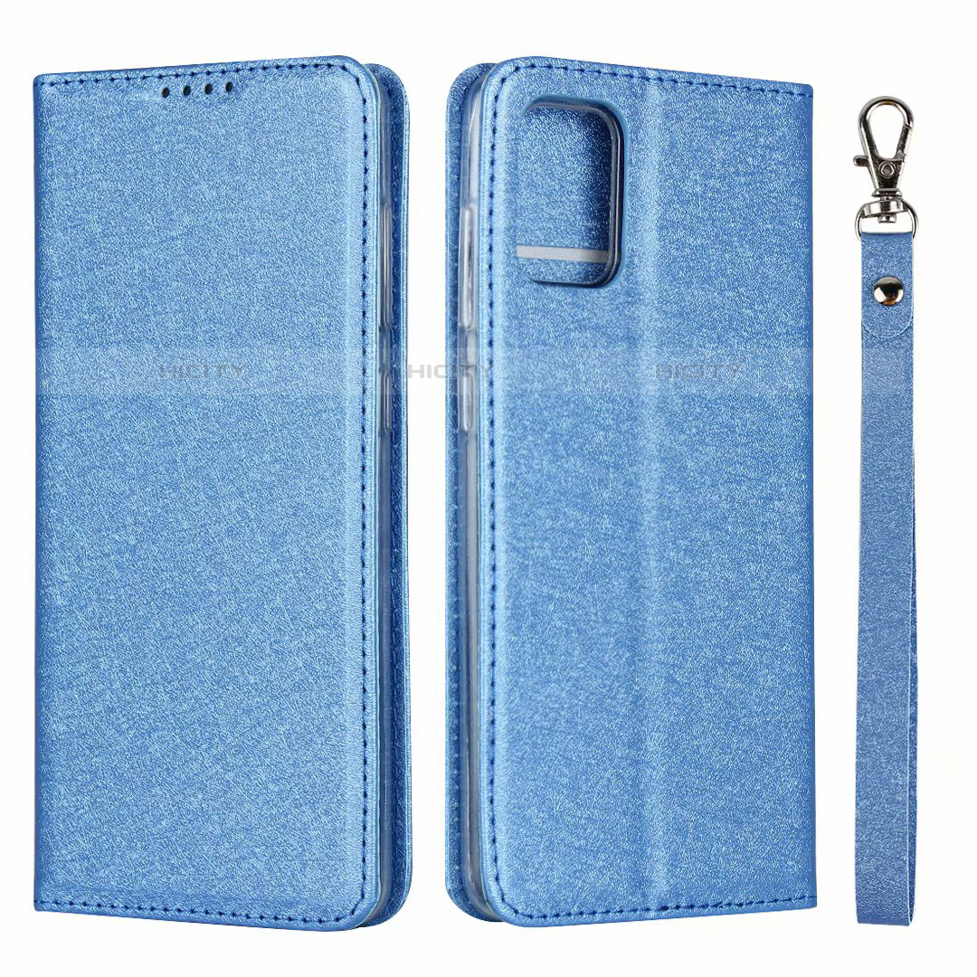 Coque Portefeuille Livre Cuir Etui Clapet L27 pour Samsung Galaxy A71 5G Bleu Ciel Plus