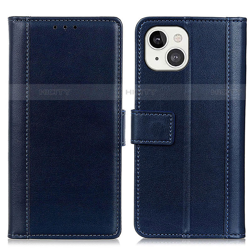 Coque Portefeuille Livre Cuir Etui Clapet L28 pour Apple iPhone 13 Bleu Plus