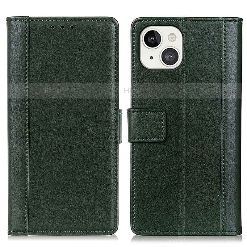 Coque Portefeuille Livre Cuir Etui Clapet L28 pour Apple iPhone 13 Mini Vert Plus