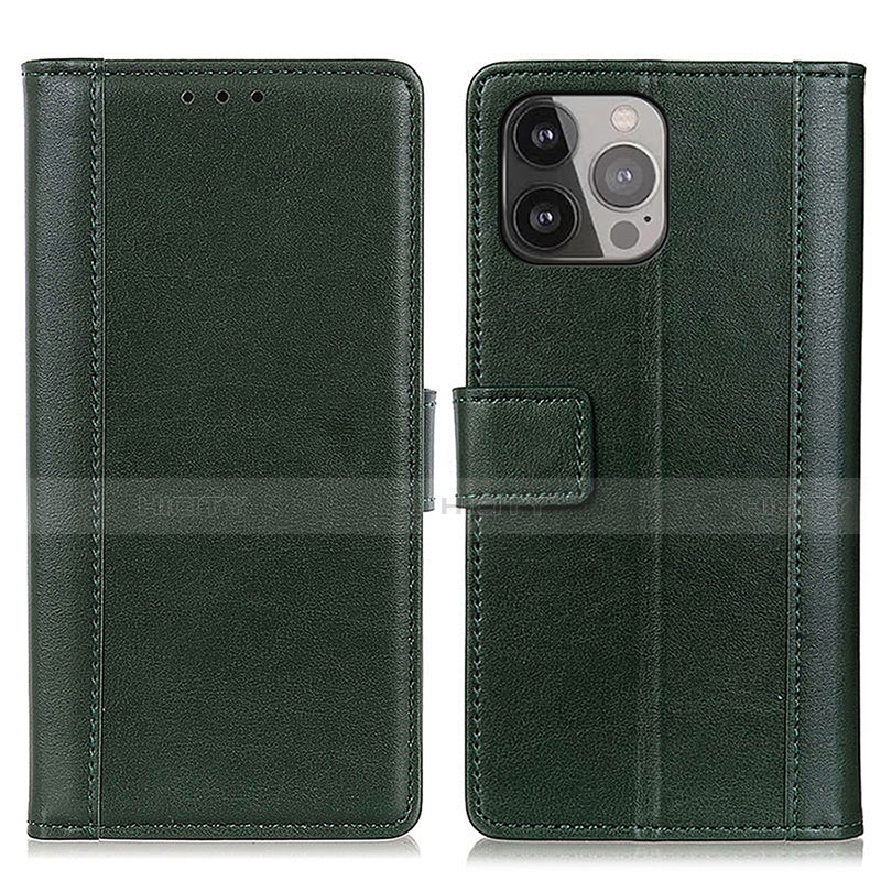 Coque Portefeuille Livre Cuir Etui Clapet L28 pour Apple iPhone 13 Pro Vert Plus