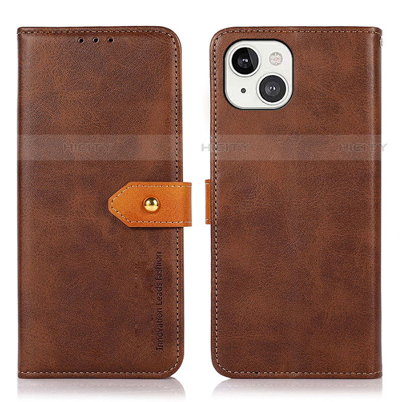 Coque Portefeuille Livre Cuir Etui Clapet L29 pour Apple iPhone 13 Marron Plus