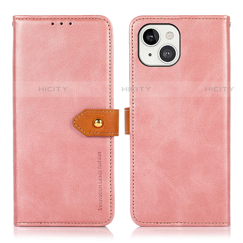 Coque Portefeuille Livre Cuir Etui Clapet L29 pour Apple iPhone 13 Or Rose Plus