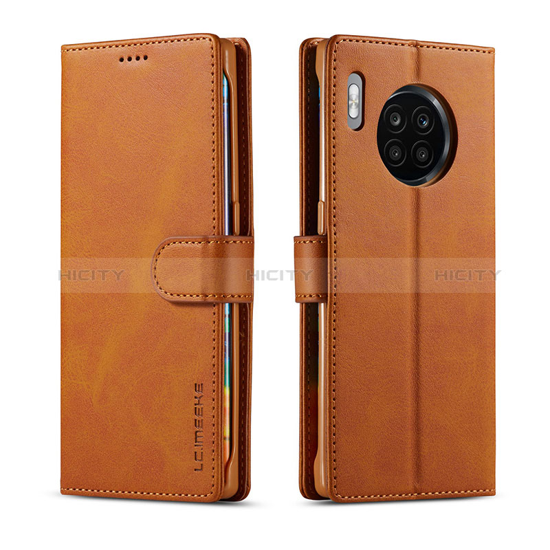 Coque Portefeuille Livre Cuir Etui Clapet LC1 pour Huawei Honor 50 Lite Brun Clair Plus