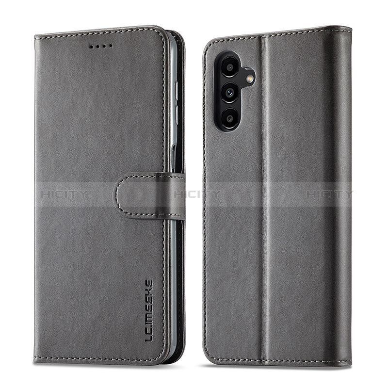 Coque Portefeuille Livre Cuir Etui Clapet LC1 pour Samsung Galaxy A04s Gris Plus