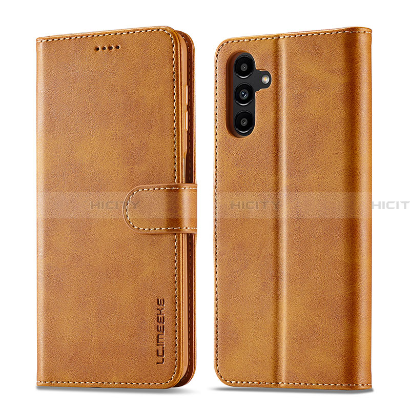 Coque Portefeuille Livre Cuir Etui Clapet LC1 pour Samsung Galaxy A13 5G Brun Clair Plus