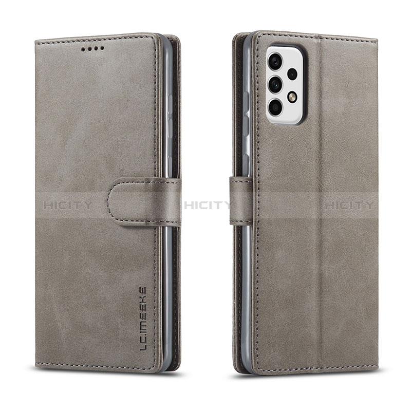 Coque Portefeuille Livre Cuir Etui Clapet LC1 pour Samsung Galaxy A23 5G Gris Plus