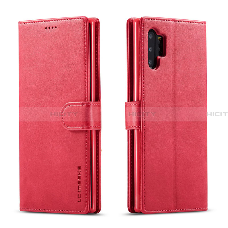 Coque Portefeuille Livre Cuir Etui Clapet LC1 pour Samsung Galaxy A32 4G Rose Rouge Plus