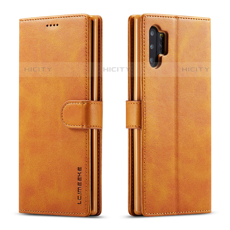 Coque Portefeuille Livre Cuir Etui Clapet LC1 pour Samsung Galaxy M32 5G Brun Clair Plus