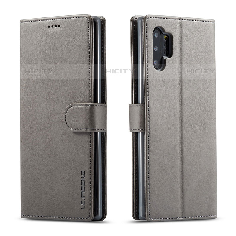 Coque Portefeuille Livre Cuir Etui Clapet LC1 pour Samsung Galaxy M32 5G Gris Plus