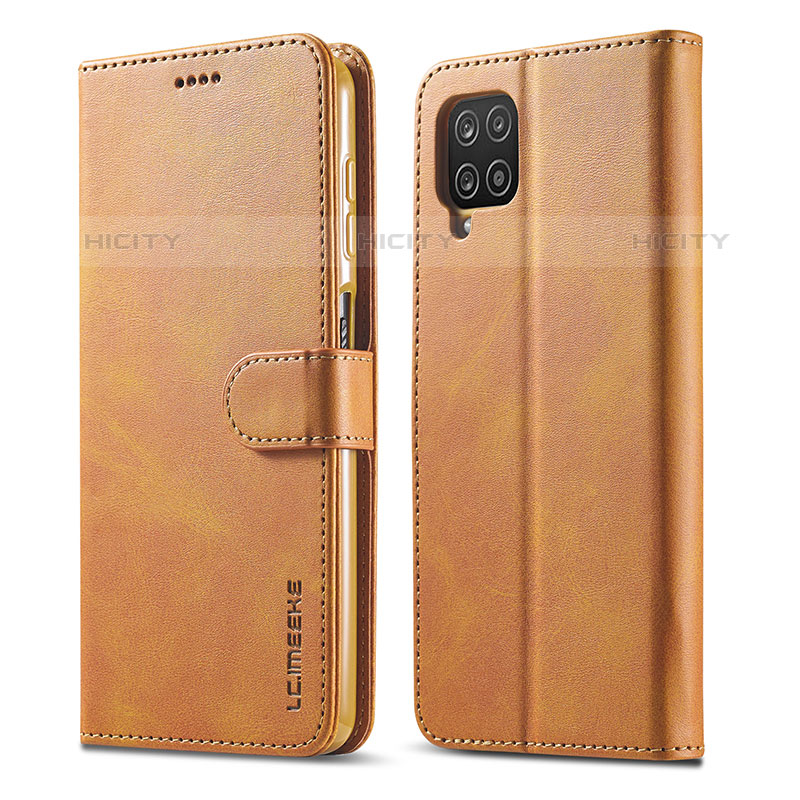 Coque Portefeuille Livre Cuir Etui Clapet LC1 pour Samsung Galaxy M33 5G Brun Clair Plus