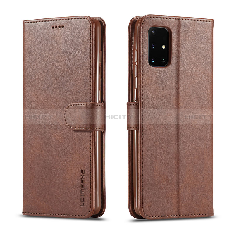 Coque Portefeuille Livre Cuir Etui Clapet LC1 pour Samsung Galaxy M51 Marron Plus