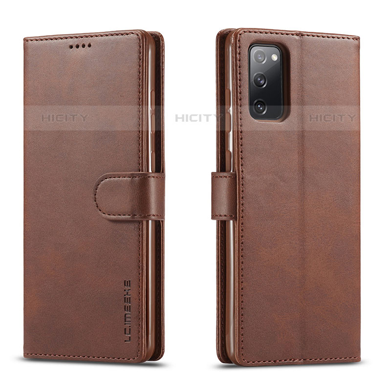 Coque Portefeuille Livre Cuir Etui Clapet LC1 pour Samsung Galaxy M52 5G Marron Plus