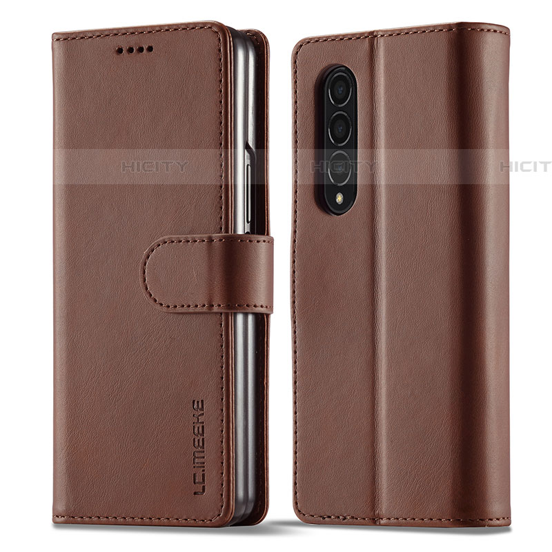 Coque Portefeuille Livre Cuir Etui Clapet LC1 pour Samsung Galaxy Z Fold4 5G Marron Plus