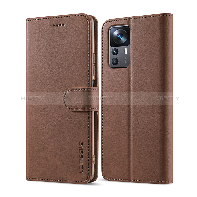 Coque Portefeuille Livre Cuir Etui Clapet LC1 pour Xiaomi Mi 12T 5G Marron Plus