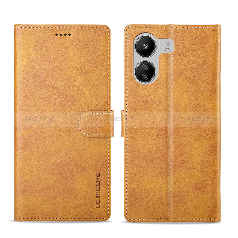 Coque Portefeuille Livre Cuir Etui Clapet LC1 pour Xiaomi Redmi 13C Brun Clair Plus