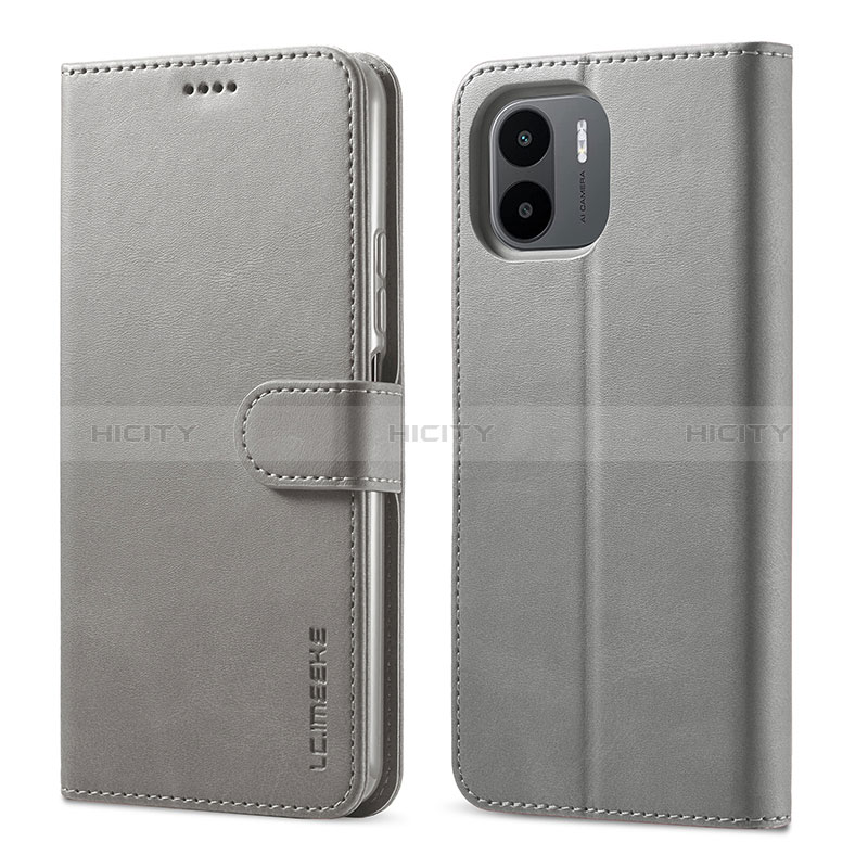 Coque Portefeuille Livre Cuir Etui Clapet LC1 pour Xiaomi Redmi A1 Gris Plus