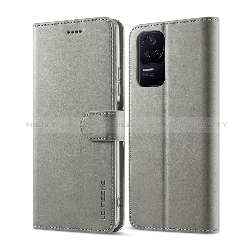 Coque Portefeuille Livre Cuir Etui Clapet LC1 pour Xiaomi Redmi K40S 5G Gris Plus