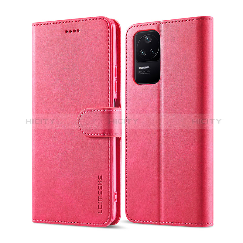 Coque Portefeuille Livre Cuir Etui Clapet LC1 pour Xiaomi Redmi K40S 5G Rose Rouge Plus