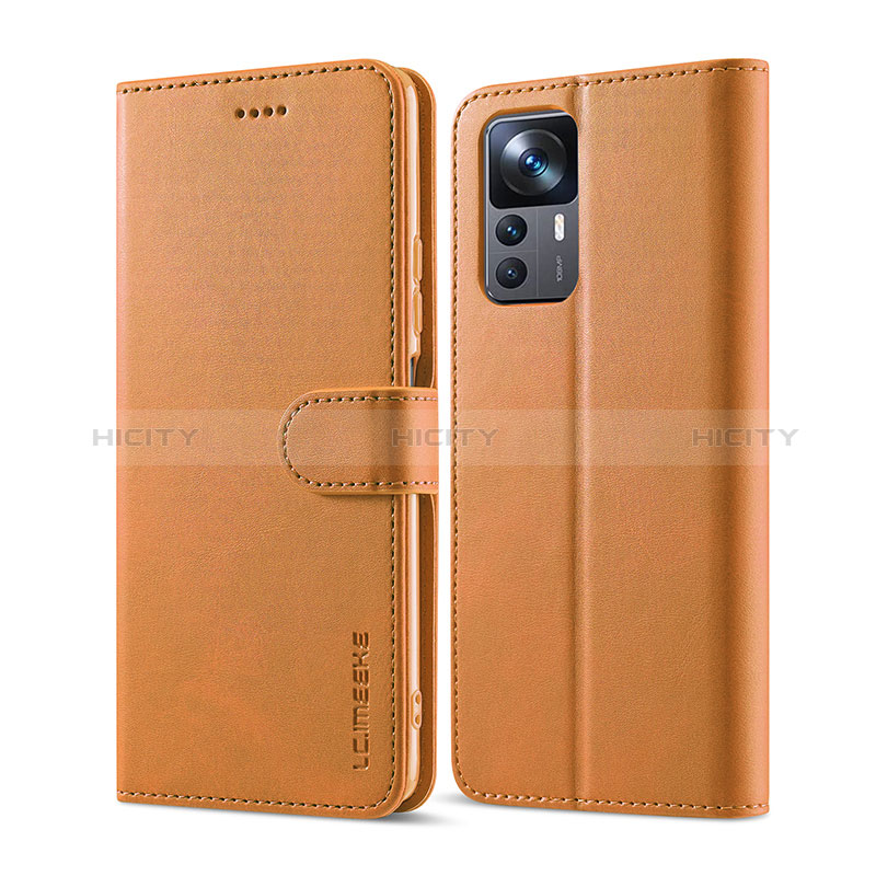 Coque Portefeuille Livre Cuir Etui Clapet LC1 pour Xiaomi Redmi K50 Ultra 5G Brun Clair Plus