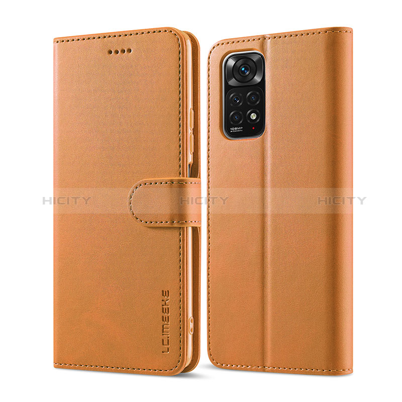 Coque Portefeuille Livre Cuir Etui Clapet LC1 pour Xiaomi Redmi Note 11 Pro 4G Brun Clair Plus