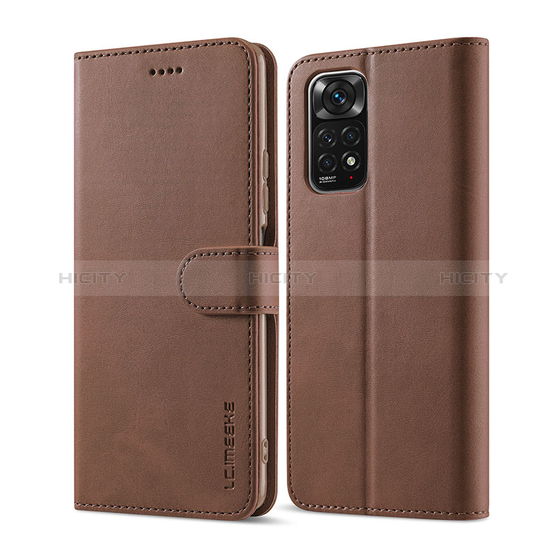 Coque Portefeuille Livre Cuir Etui Clapet LC1 pour Xiaomi Redmi Note 11 Pro 4G Marron Plus