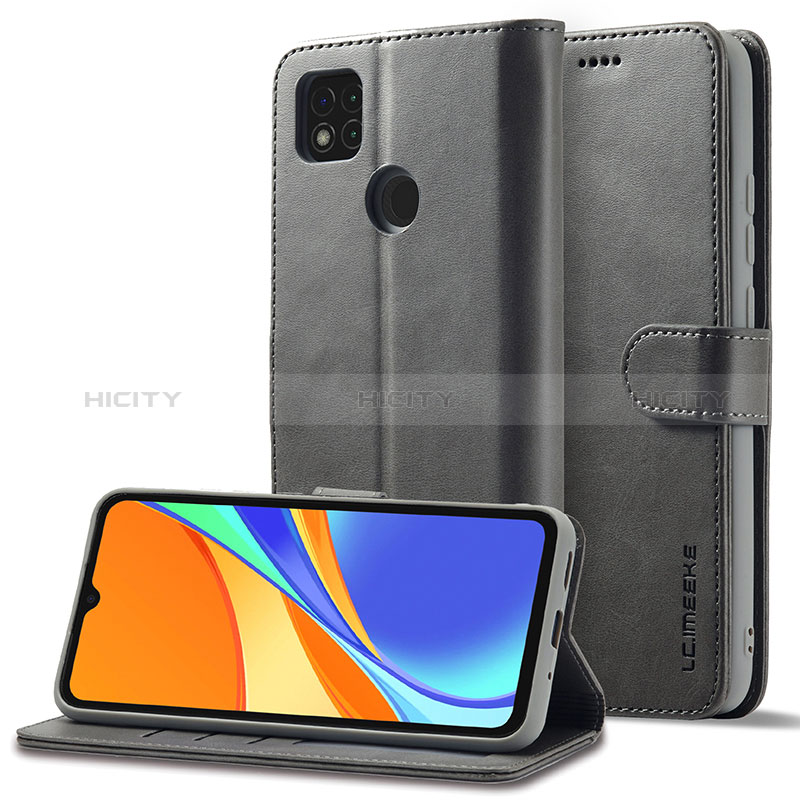 Coque Portefeuille Livre Cuir Etui Clapet LC2 pour Xiaomi POCO C3 Gris Plus