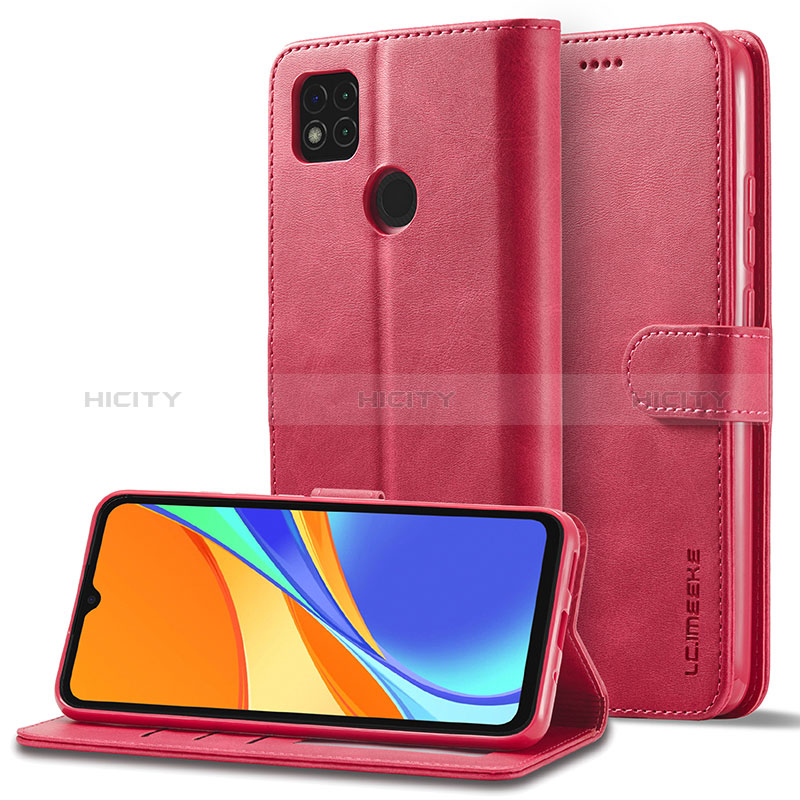 Coque Portefeuille Livre Cuir Etui Clapet LC2 pour Xiaomi Redmi 9 Activ Rose Rouge Plus