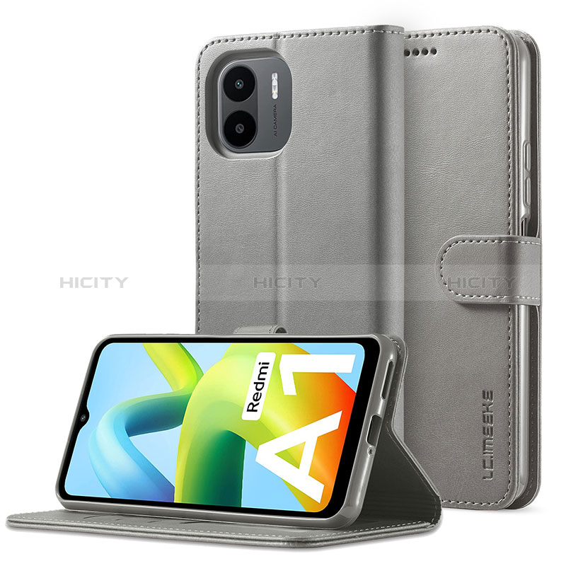 Coque Portefeuille Livre Cuir Etui Clapet LC2 pour Xiaomi Redmi A2 Gris Plus