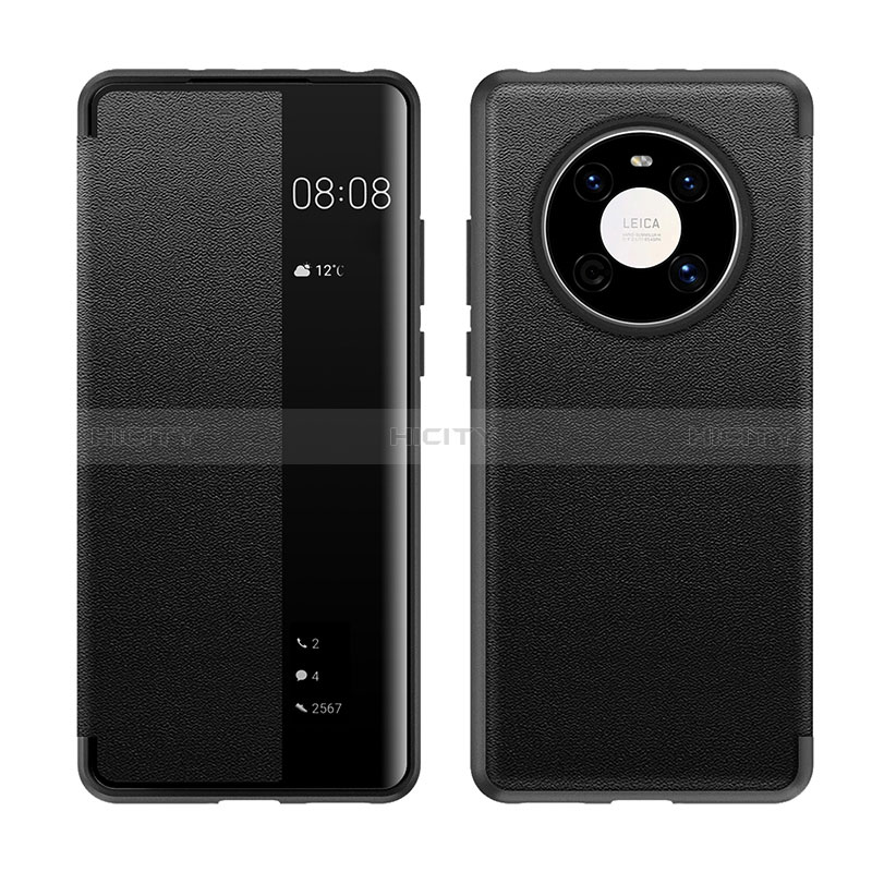 Coque Portefeuille Livre Cuir Etui Clapet LF1 pour Huawei Mate 40 Noir Plus