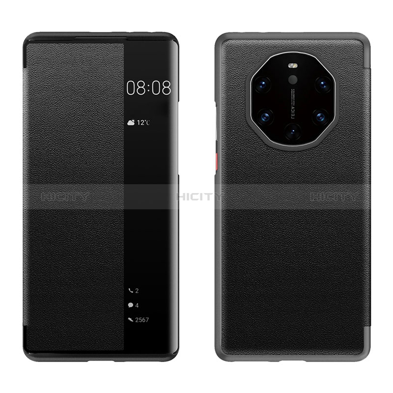 Coque Portefeuille Livre Cuir Etui Clapet LF1 pour Huawei Mate 40 RS Noir Plus