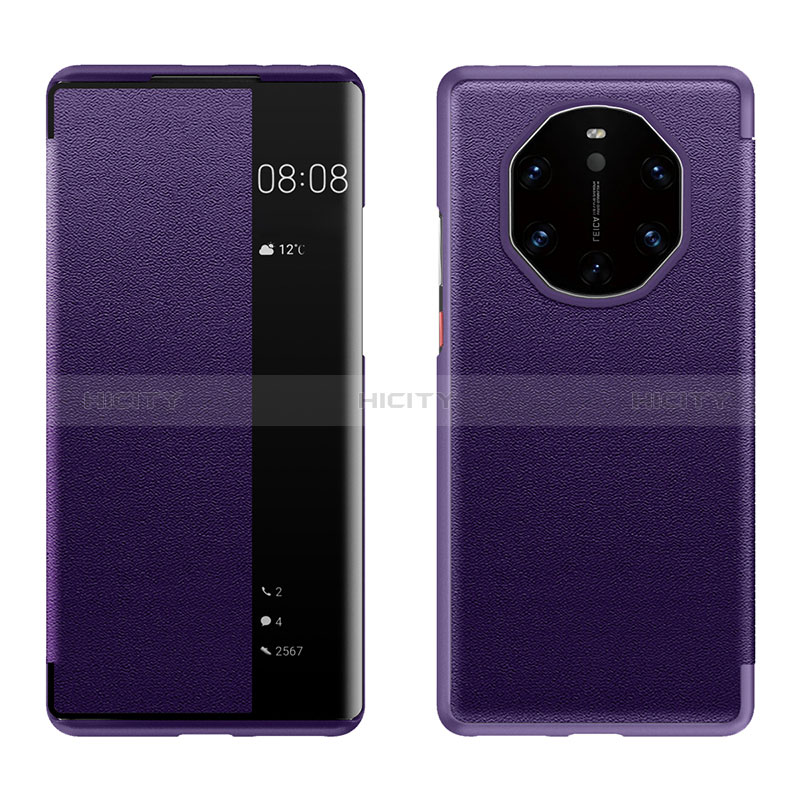 Coque Portefeuille Livre Cuir Etui Clapet LF1 pour Huawei Mate 40 RS Violet Plus