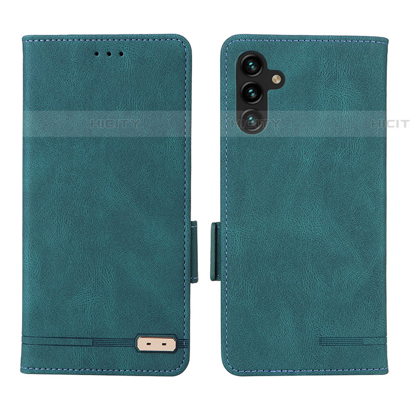 Coque Portefeuille Livre Cuir Etui Clapet LZ1 pour Samsung Galaxy A04s Vert Plus