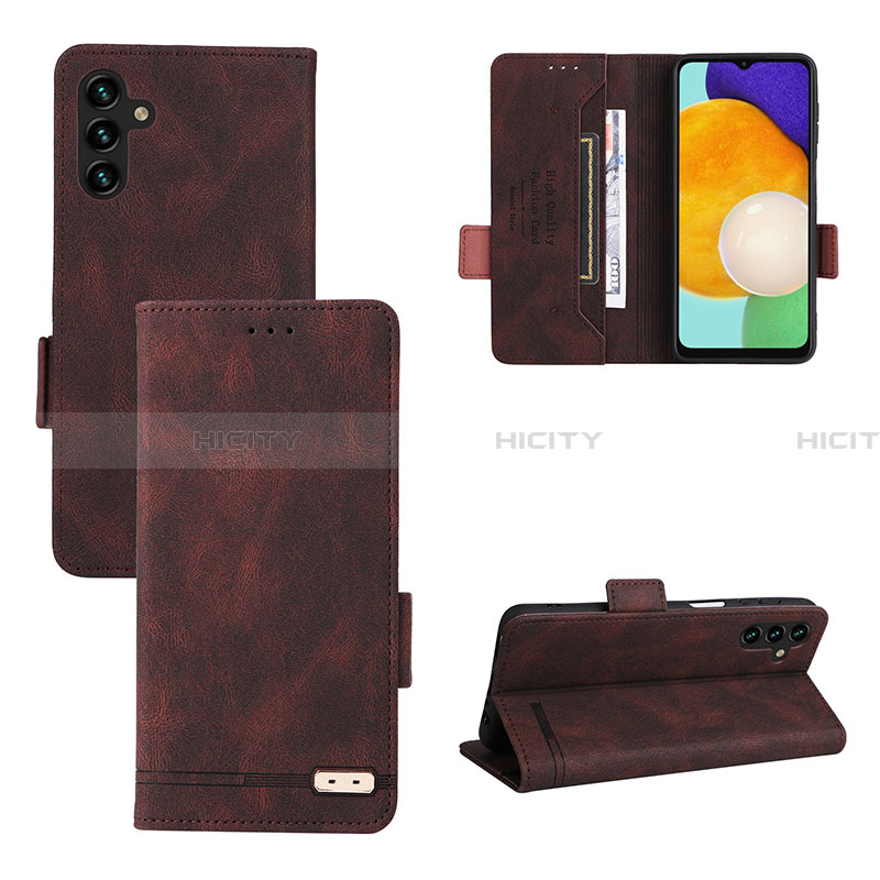 Coque Portefeuille Livre Cuir Etui Clapet LZ3 pour Samsung Galaxy A13 5G Marron Plus