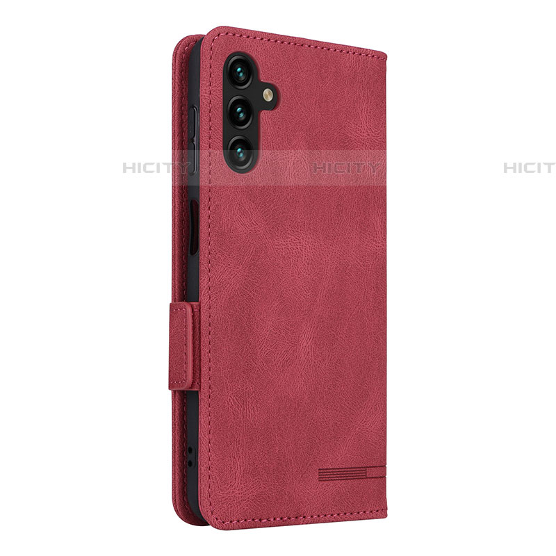 Coque Portefeuille Livre Cuir Etui Clapet LZ4 pour Samsung Galaxy A04s Rouge Plus