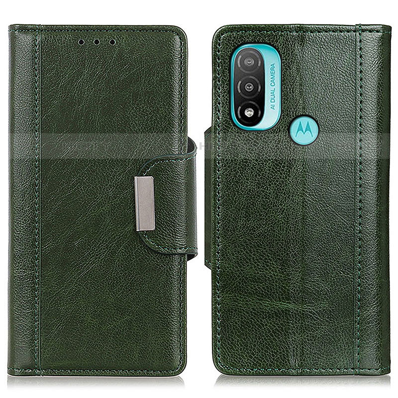 Coque Portefeuille Livre Cuir Etui Clapet M01L pour Motorola Moto E20 Vert Plus