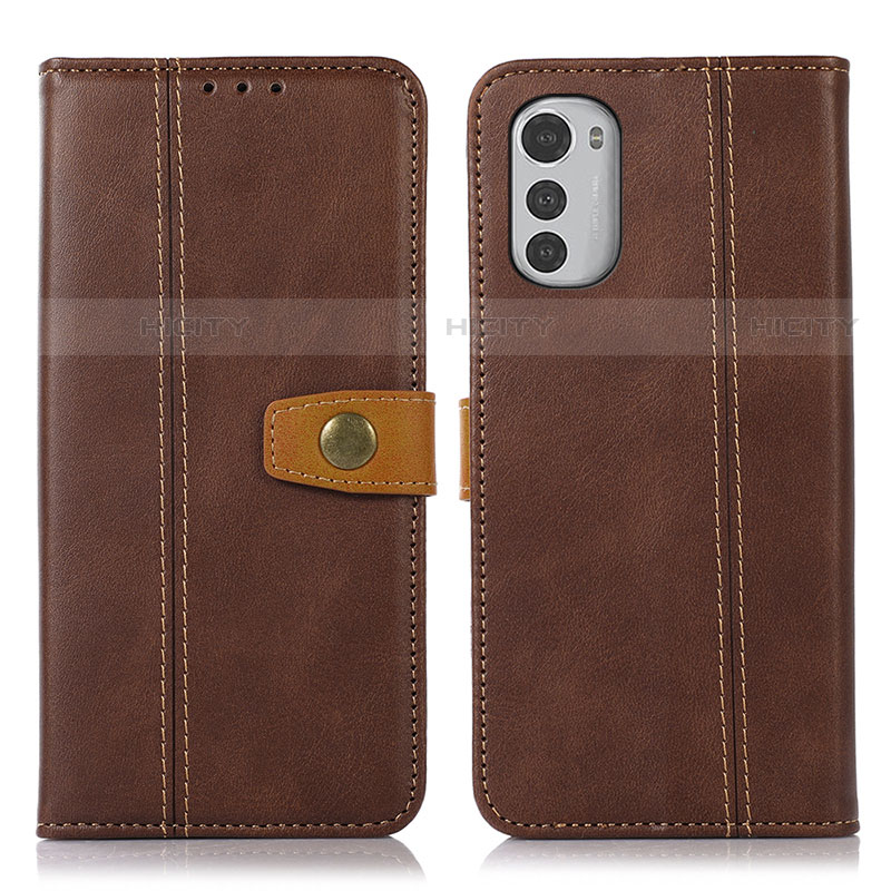 Coque Portefeuille Livre Cuir Etui Clapet M01L pour Motorola Moto E32s Marron Plus