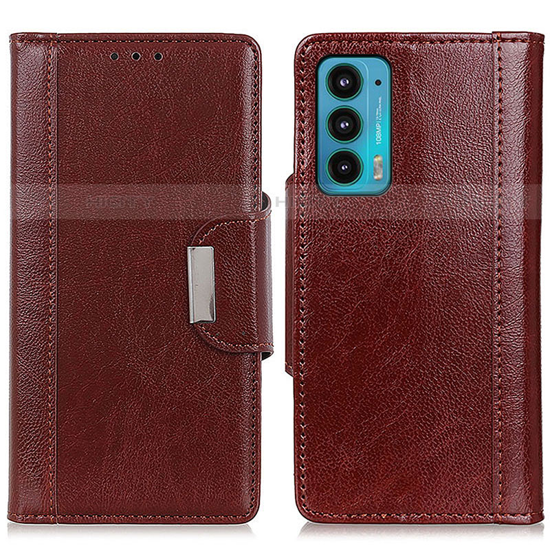 Coque Portefeuille Livre Cuir Etui Clapet M01L pour Motorola Moto Edge 20 5G Marron Plus