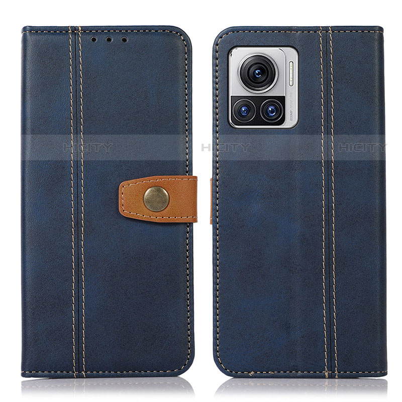 Coque Portefeuille Livre Cuir Etui Clapet M01L pour Motorola Moto Edge X30 Pro 5G Bleu Plus