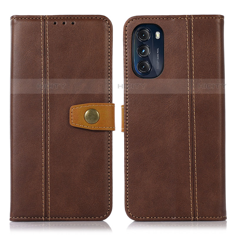 Coque Portefeuille Livre Cuir Etui Clapet M01L pour Motorola Moto G 5G (2022) Marron Plus