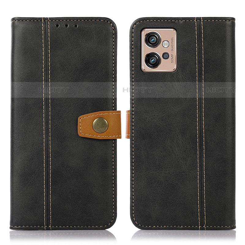 Coque Portefeuille Livre Cuir Etui Clapet M01L pour Motorola Moto G32 Noir Plus