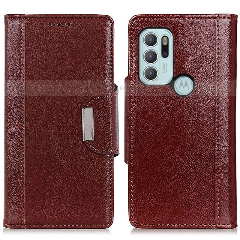 Coque Portefeuille Livre Cuir Etui Clapet M01L pour Motorola Moto G60s Marron Plus