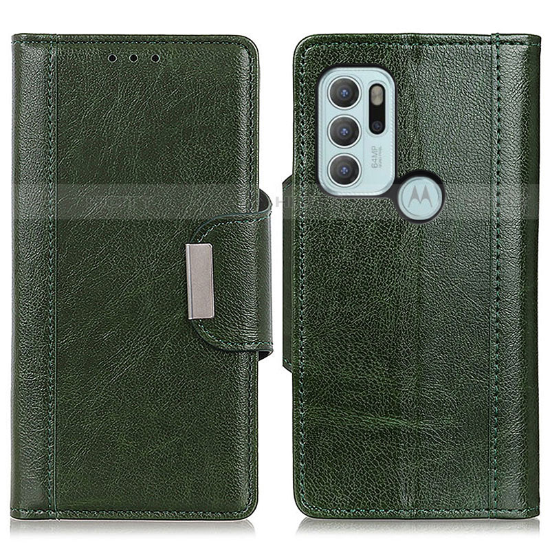 Coque Portefeuille Livre Cuir Etui Clapet M01L pour Motorola Moto G60s Vert Plus